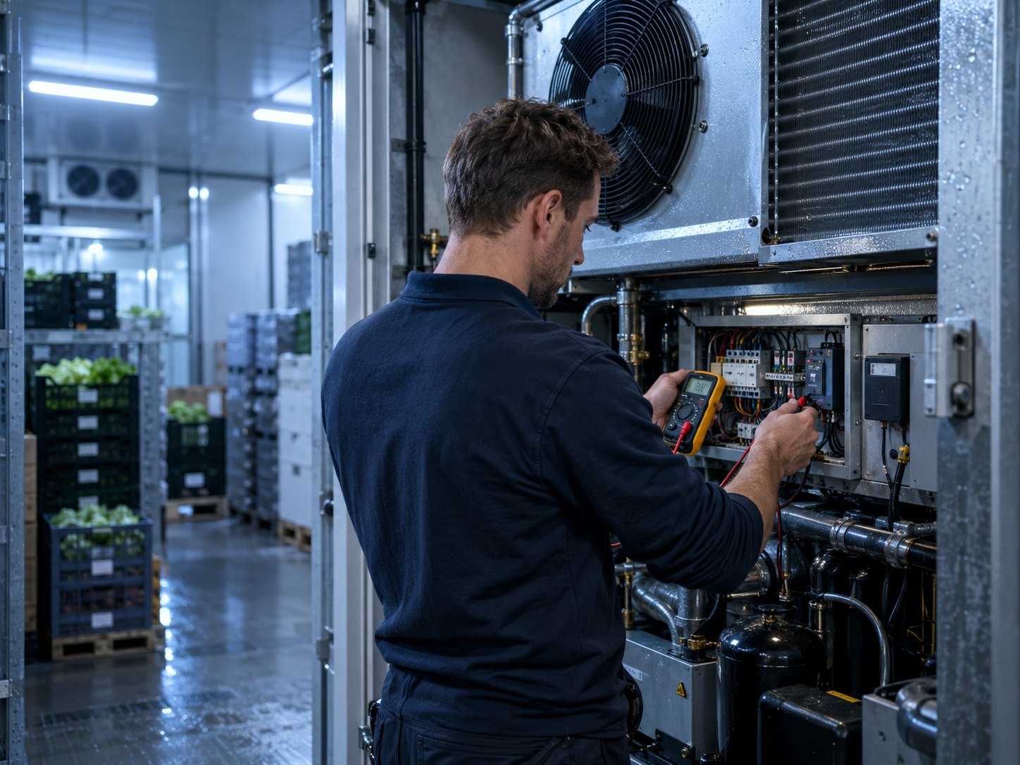 Technische storingsdiagnose aan professionele koeltechniek